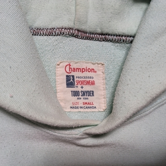 Todd Snyder Champion Hoodie Women's Small Mint Green Cotton Heavy - Picture 7 of 10